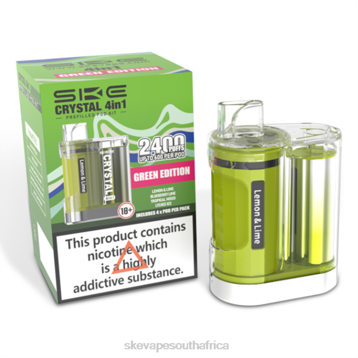 SKE Crystal 2400 4 in 1 Pod Kit Mixed Green Edition 2N2LV97 - SKE Vape Refills