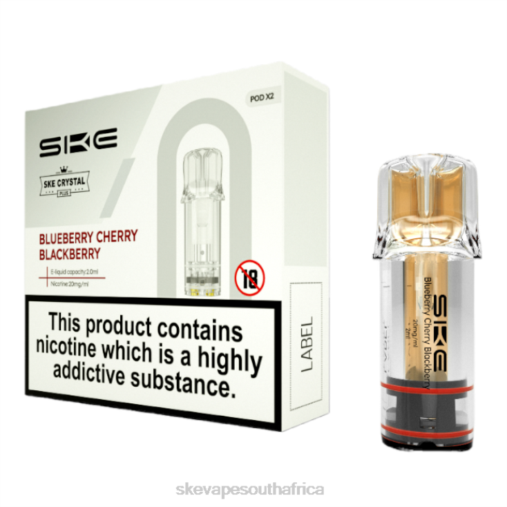 SKE Crystal Vapes Plus Pods Blueberry Cherry Blackberry 2N2LV108 - SKE Vape Review